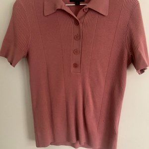 J. Crew Silk Cotton Blend Knit Polo Sweater